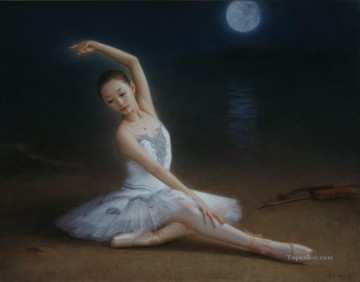 chica china de ballet solitaria Pinturas al óleo